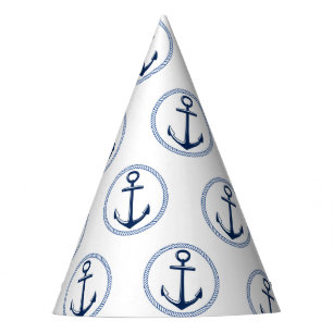 Nautical Blue Anchor Party Hat