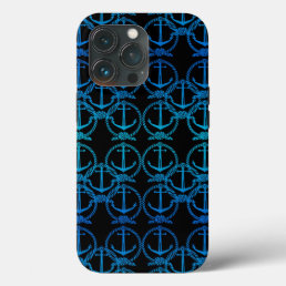 Nautical Blue Anchor Pattern  iPhone 13 Pro Case