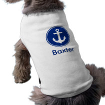 Nautical Blue Anchor Personalized Dog Shirt