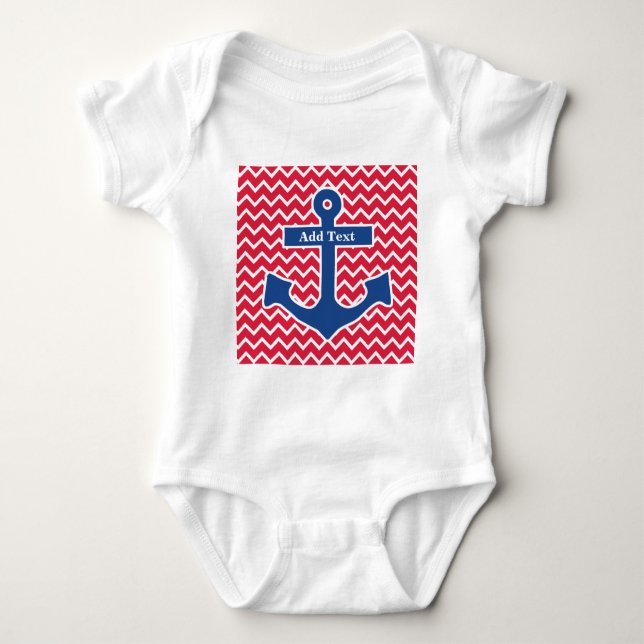 Nautical Blue Anchor Romper (Front)