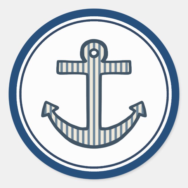 Nautical Blue Anchor Stickers (Front)