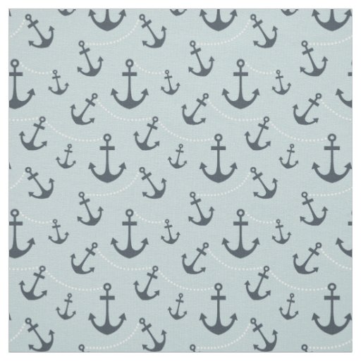 Nautical Blue Anchors Fabric