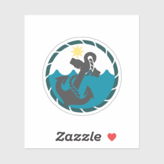 Nautical blue and black anchor sticker