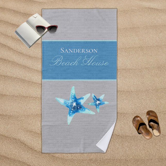 Nautical Blue and Gray  Beach Towel (Creator Uploaded)