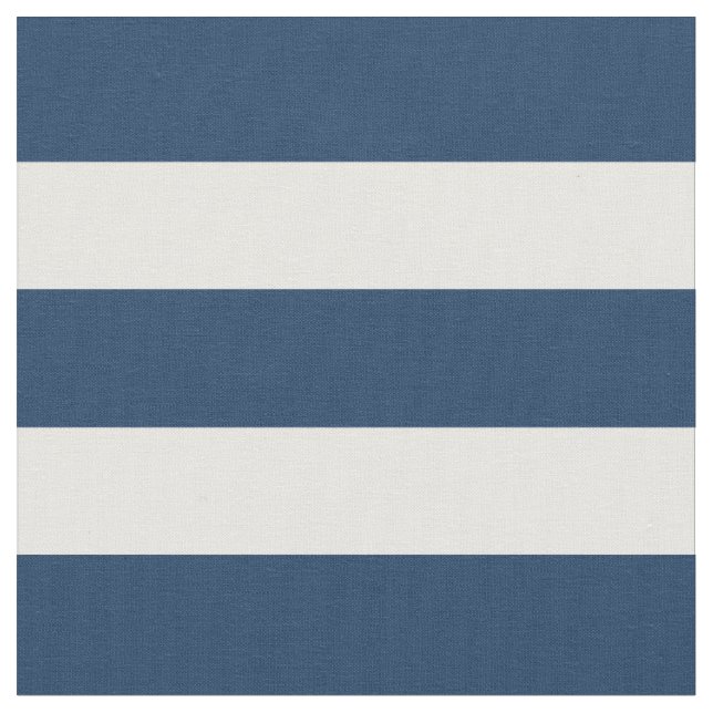 Nautical Blue and White 1 Inch Striped Fabric (Close Up)