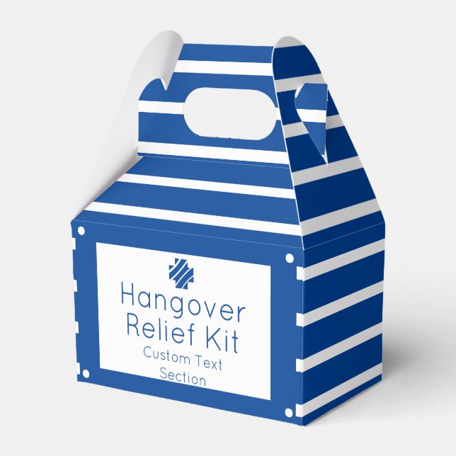 Nautical Blue and White Hangover Relief Kit Favor  Boxes (Front Side)