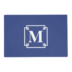Nautical Blue and White Smart Monogram Placemat