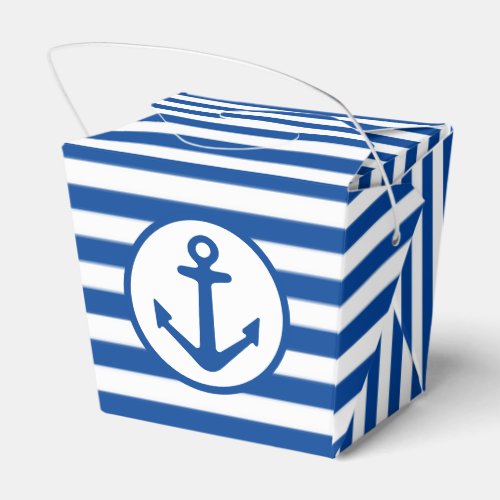 Nautical blue and white stripe wedding favor boxes