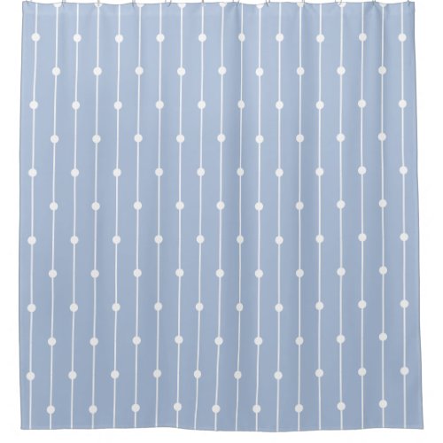 Nautical Blue and White striped and dotted modern Shower Curtain