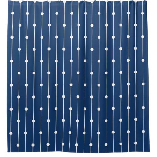 Nautical Blue and White striped and dotted modern Shower Curtain