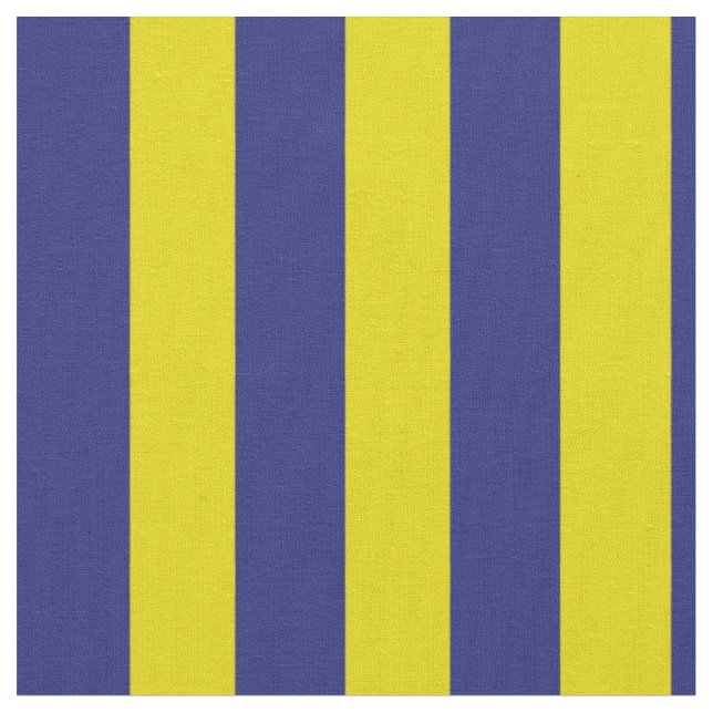 Nautical Blue and Yellow Stripes Fabric (Close Up)
