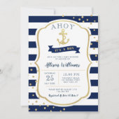 nautical blue baby shower invitation (Front)