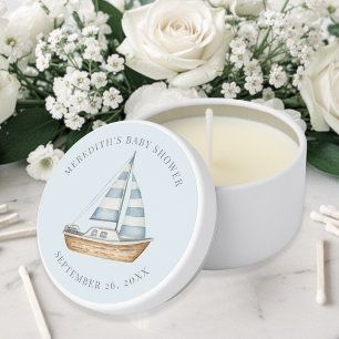 Nautical Blue Baby Shower Mini Candle Favors