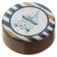 Nautical Blue Boat Ahoy It's a Boy Baby Shower  Chocolate Covered Oreo