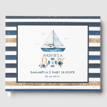 Nautical Blue Boat Ahoy It's a Boy Baby Shower