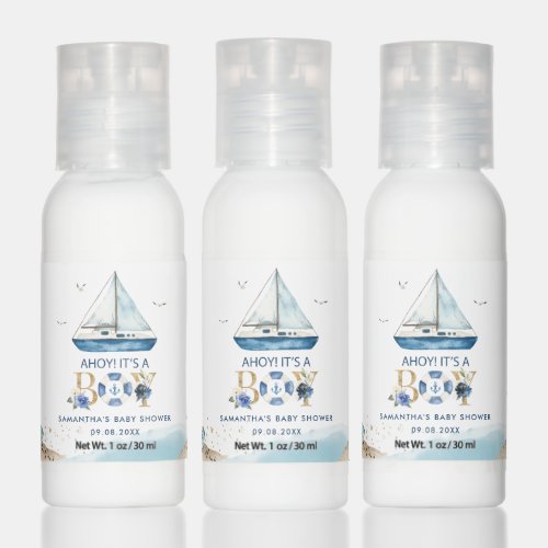Nautical Blue Boat Ahoy Its a Boy Baby Shower Hand Lotion
