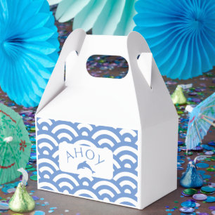 Nautical Blue Boho Baby Shower Favor Boxes