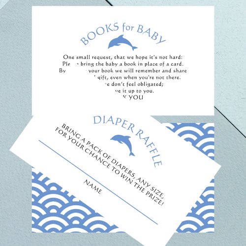 Nautical Blue Books For Baby Shower Enclosure Card