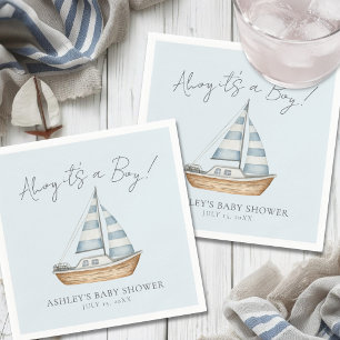 Nautical Blue Boy Baby Shower Napkins
