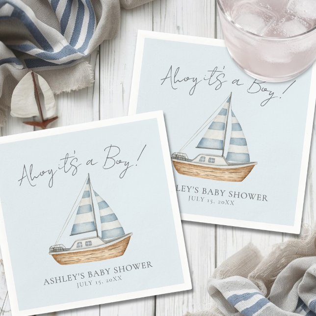 Nautical Blue Boy Baby Shower Napkins (Nautical Blue Boy Baby Shower Napkins)