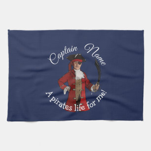 Nautical Blue Boy Party Pirate Kitchen Towel