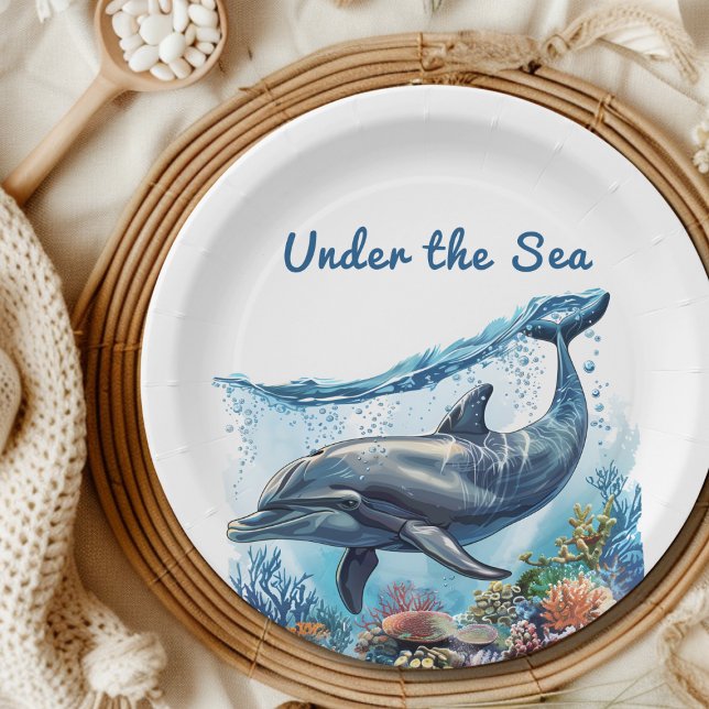 Nautical Blue Boy Under the Sea Baby Shower Paper Plates (Creator Uploaded)