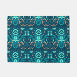 Nautical Blue Design Doormat