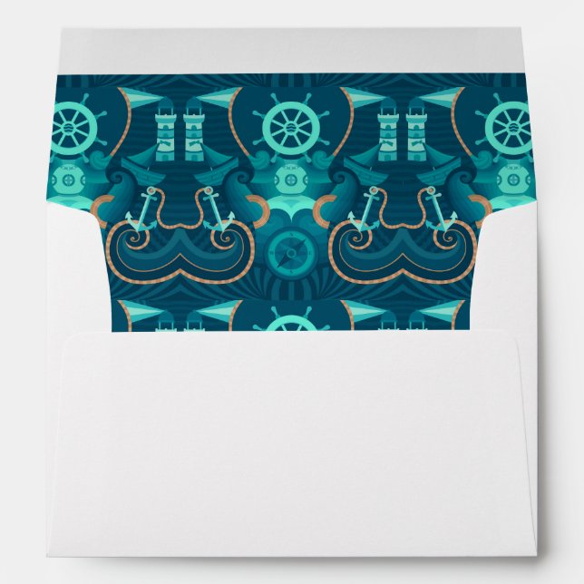 Nautical Blue Design Envelope (Back (Bottom))