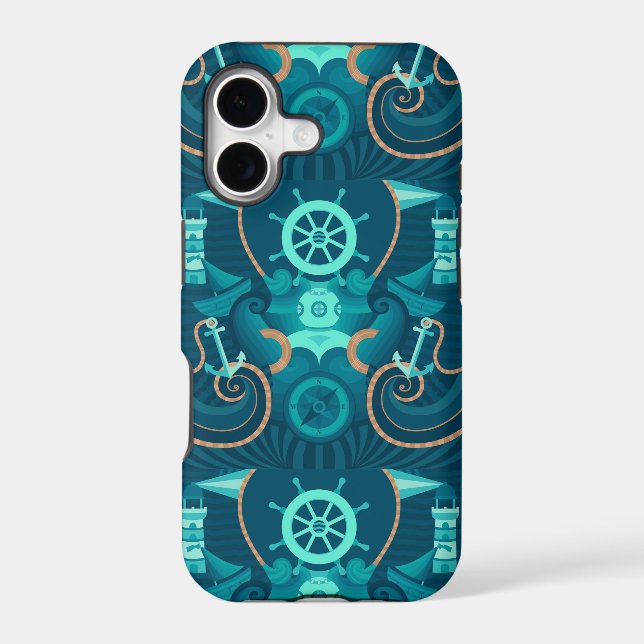 Nautical Blue Design Iphone Case (Back)