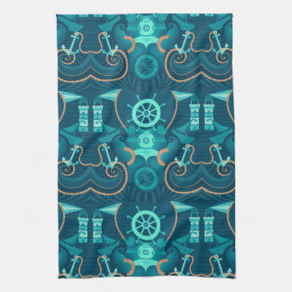 Nautical Blue Design Kitchen Towel