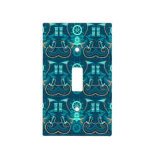 Nautical Blue Design Light Switch Cover