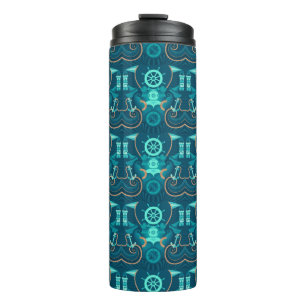 Nautical Blue Design Thermal Tumbler
