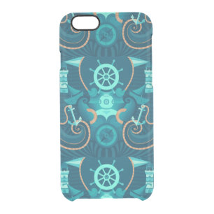 Nautical Blue Design Clear iPhone 6/6S Case