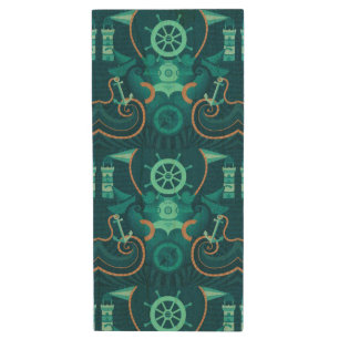 Nautical Blue Design Wood USB Flash Drive