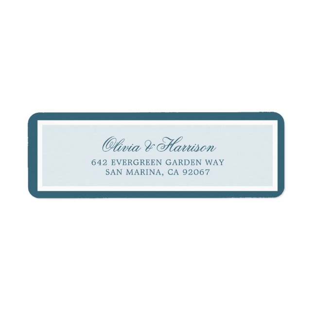 Nautical Blue Elegant Wedding Return Address Label (Front)