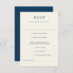 Nautical Blue Fish Stylish Modern Ocean Wedding RSVP Card