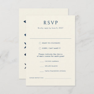 Nautical Blue Fish Stylish Modern Ocean Wedding RSVP Card