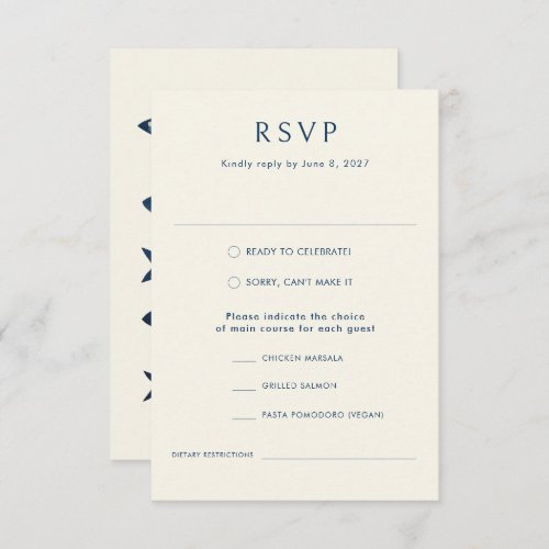 Nautical Blue Fish Stylish Modern Ocean Wedding  RSVP Card