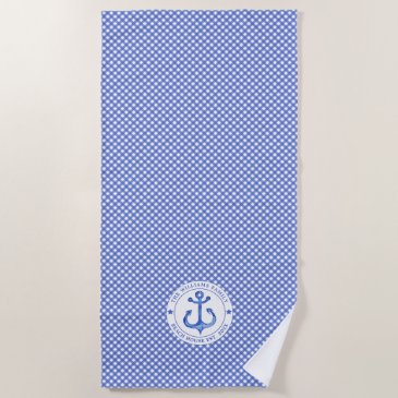 Nautical Blue Gingham Pattern - Family Beach House