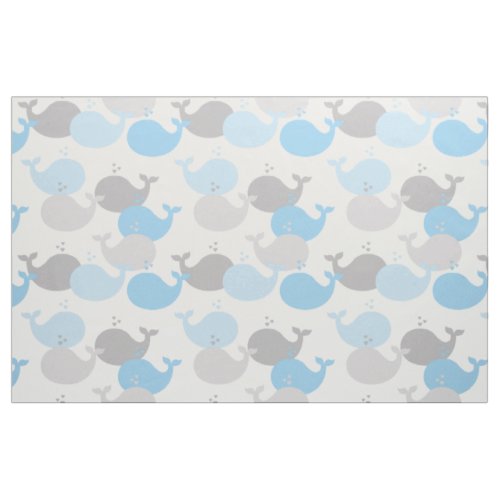 Nautical Blue Gray Whale Ocean Animals Sea Life  Fabric