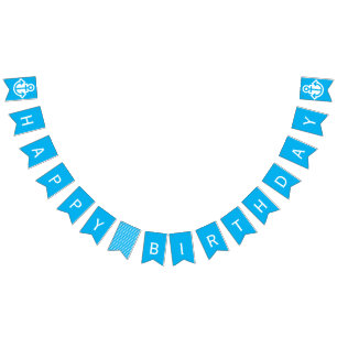 Nautical Blue Happy Birthday Anchor Bunting Flags