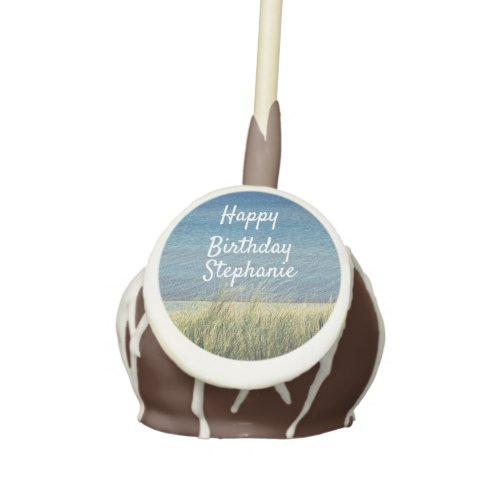 Nautical Blue Happy Birthday Beach Blue White Cake Pops