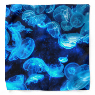 Nautical Blue Jellyfish Marine Life Bandana