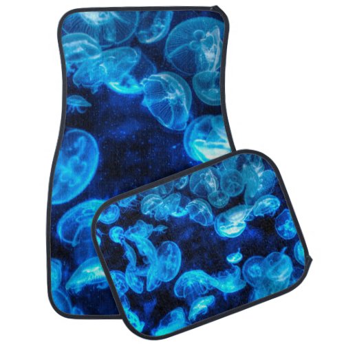 Nautical Blue Jellyfish Marine Life Car Floor Mat