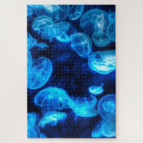 Nautical Blue Jellyfish Marine Life Jigsaw Puzzle