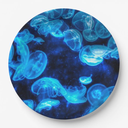 Nautical Blue Jellyfish Marine Life Paper Plates