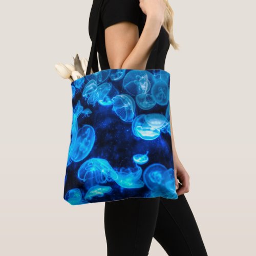 Nautical Blue Jellyfish Marine Life Tote Bag