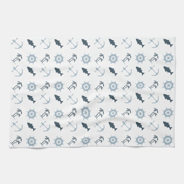 Nautical Blue Kitchen Towel (Horizontal)