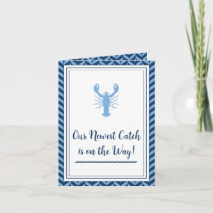 Nautical Blue Lobster Baby Shower Invitation fold