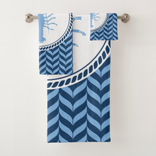 Nautical Blue Lobster coastal Bath Towel Set (Edi